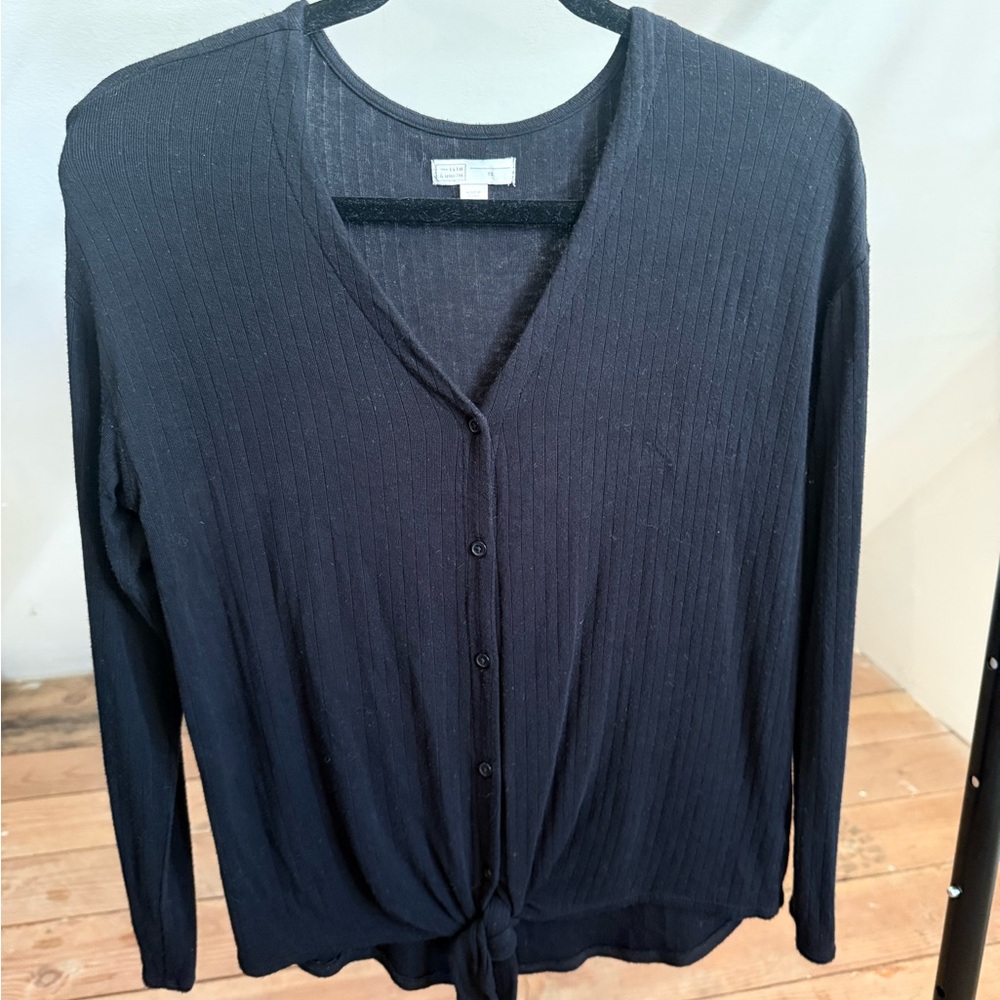 14th & Union Black Knit Blouse